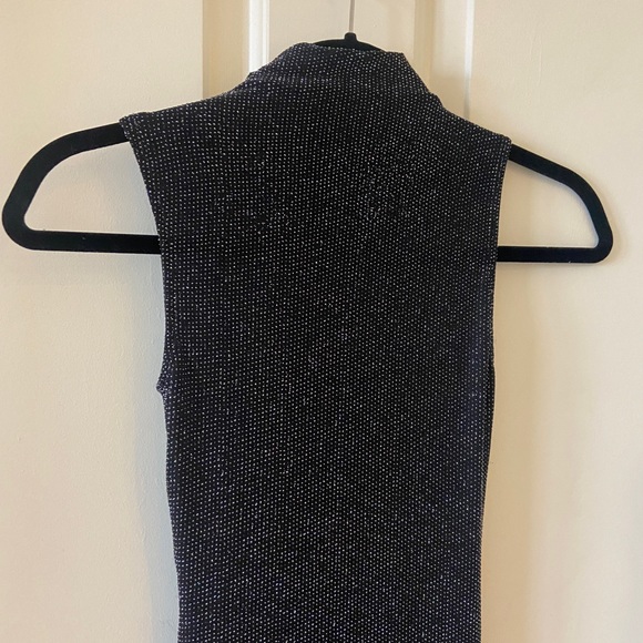 Alix NYC Strapless Asymmetrical Open Back Stretch Dress Black Size XS Glitter - Picture 4 of 6